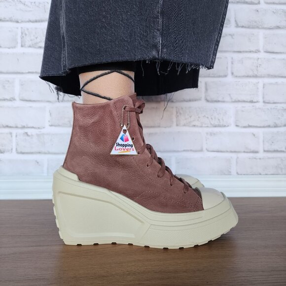 Converse Chuck 70 Wedge Square Platform Hi Leather 8.5 Women Shoes Brown A08247C - Picture 3 of 10